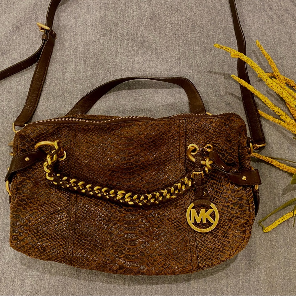 Michael Kors 2010s Faux Snake Skin Hand Bag